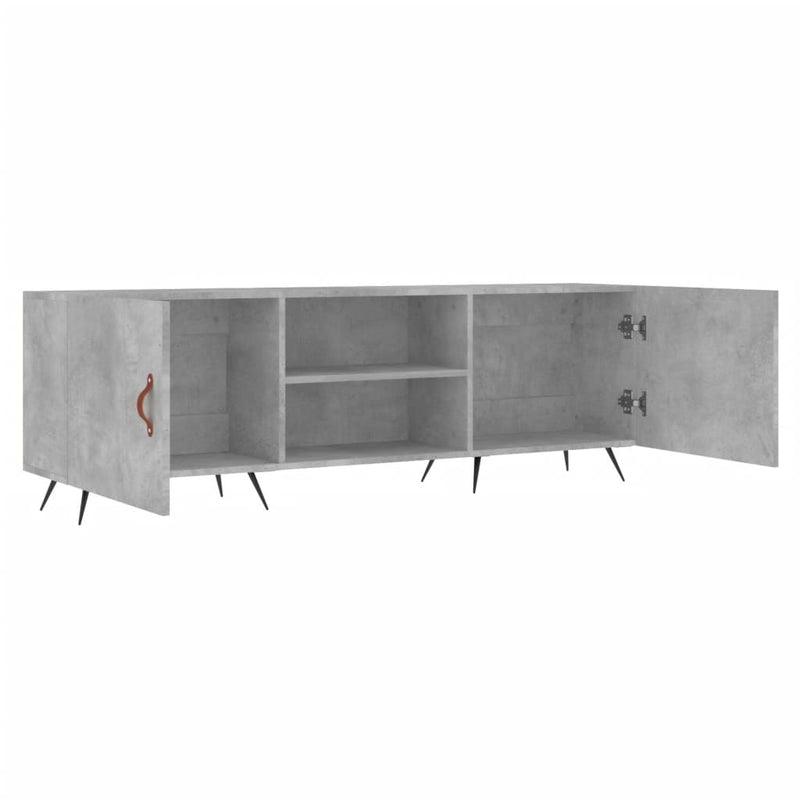 Comodă TV, gri beton, 150x30x50 cm, lemn compozit