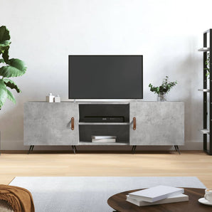 Comodă TV, gri beton, 150x30x50 cm, lemn compozit