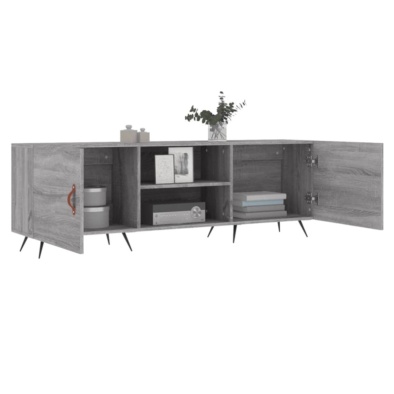 Comodă TV, gri sonoma, 150x30x50 cm, lemn compozit