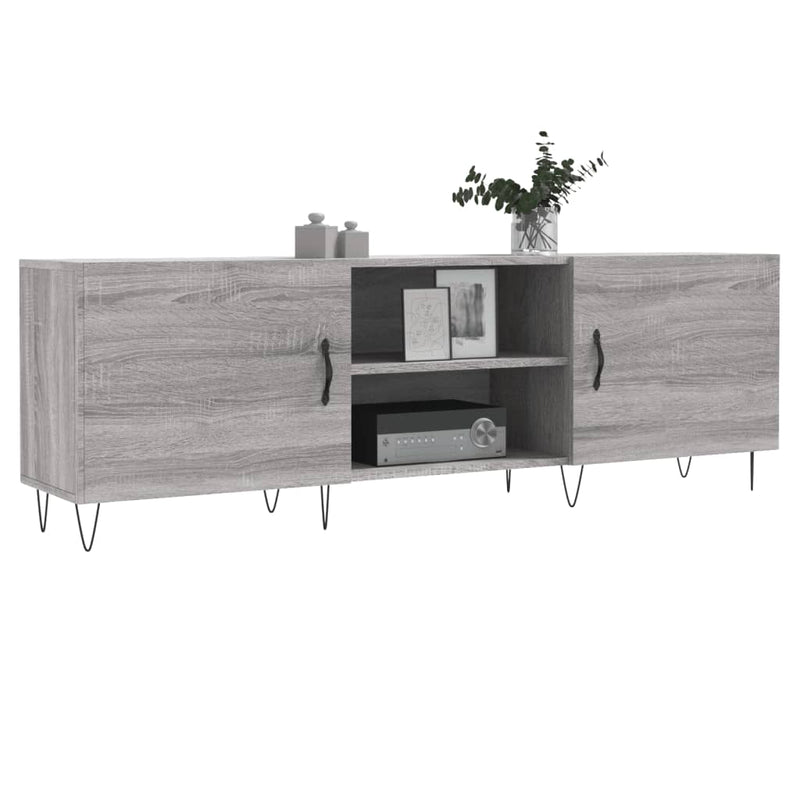 Comodă TV, gri sonoma, 150x30x50 cm, lemn compozit