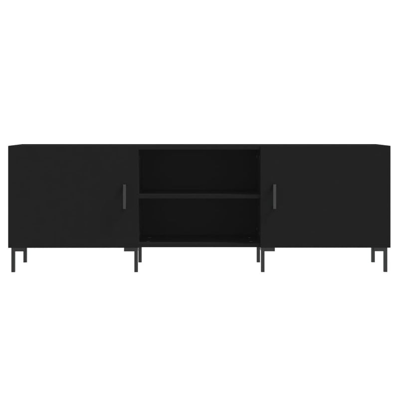 Comodă TV, negru, 150x30x50 cm, lemn compozit