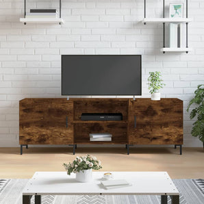 Comodă TV, stejar fumuriu, 150x30x50 cm, lemn compozit