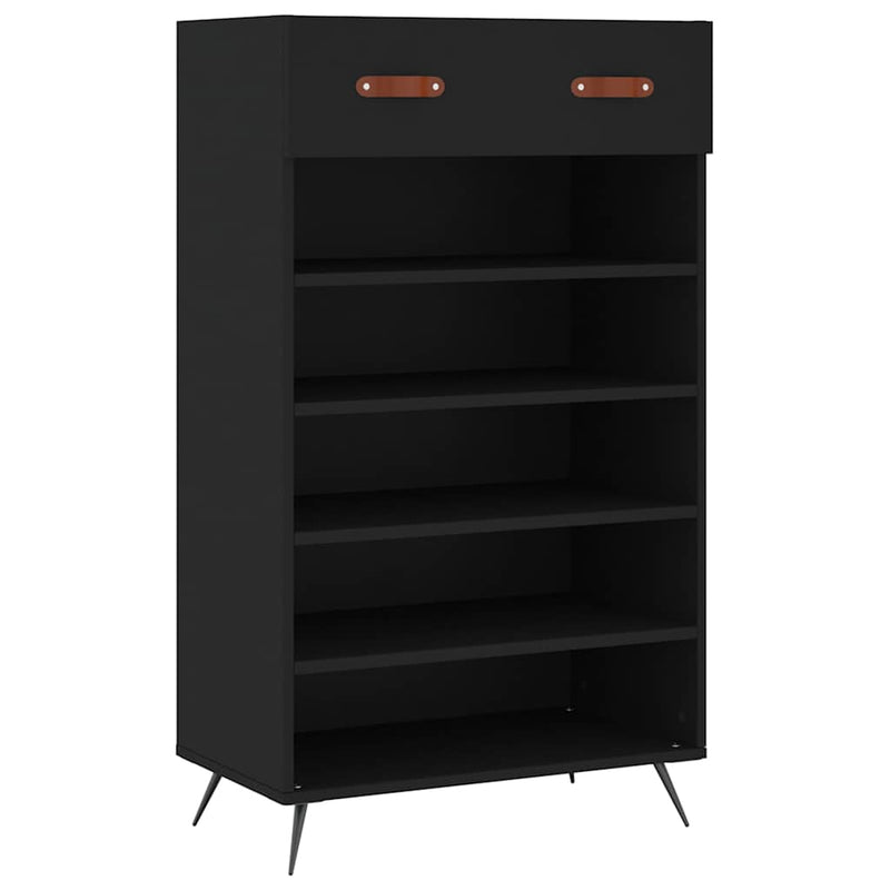 Pantofar, negru, 60x35x105 cm, lemn compozit