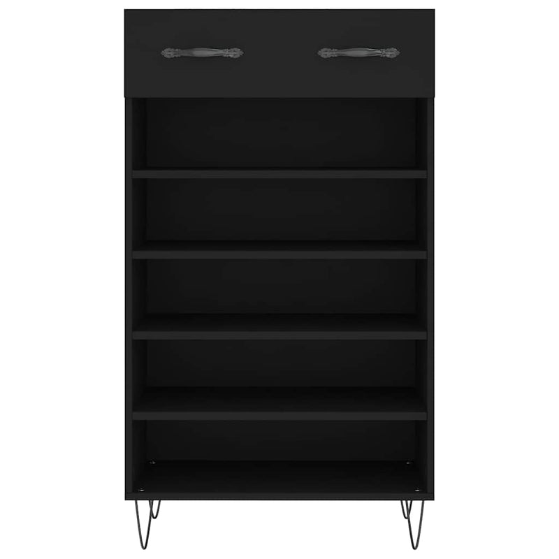 Pantofar, negru, 60x35x105 cm, lemn compozit