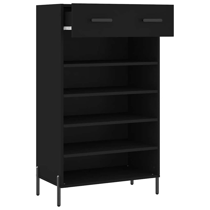 Pantofar, negru, 60x35x105 cm, lemn compozit