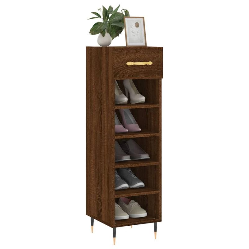 Pantofar, stejar maro, 30x35x105 cm, lemn compozit
