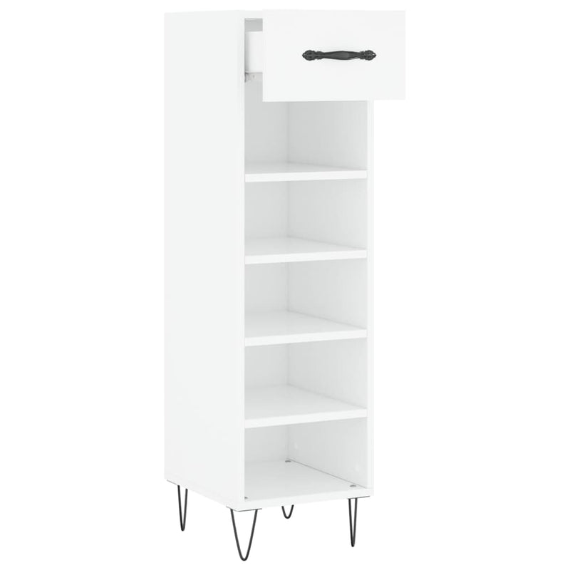 Pantofar, alb, 30x35x105 cm, lemn compozit