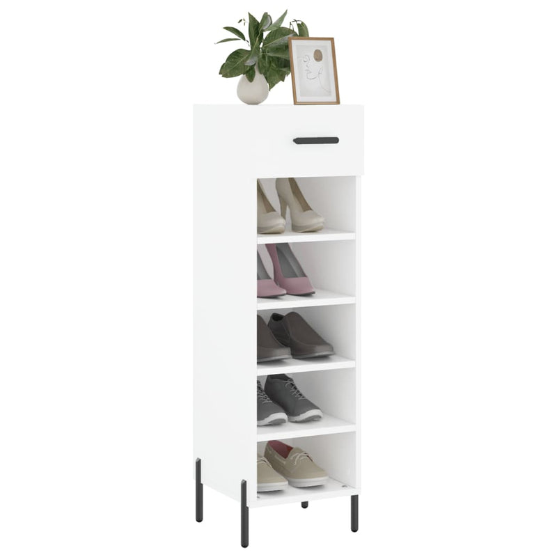 Pantofar, alb, 30x35x105 cm, lemn compozit