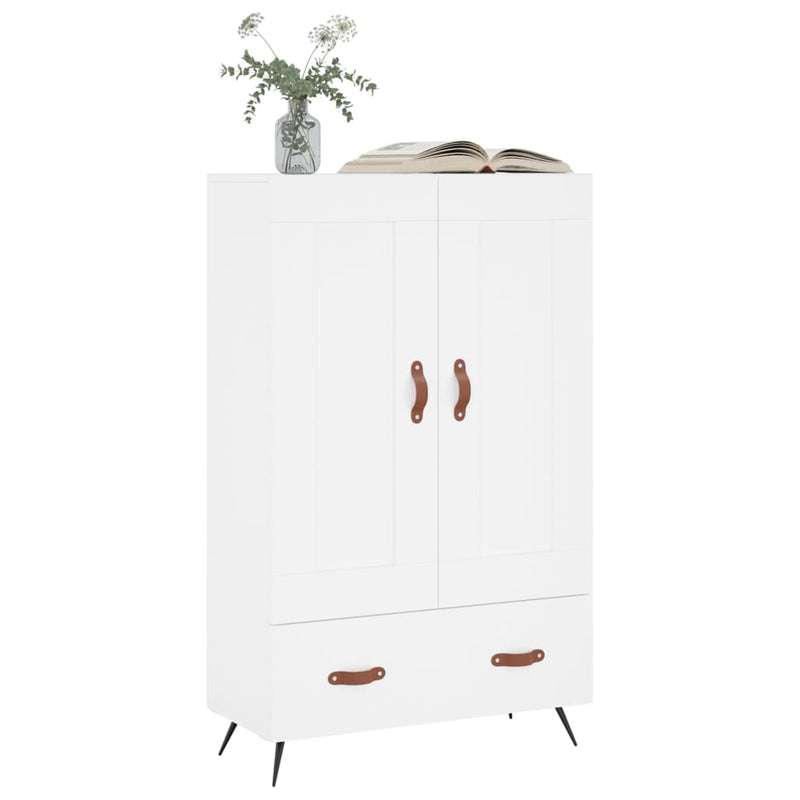 Dulap înalt, alb, 69,5x31x115 cm, lemn prelucrat