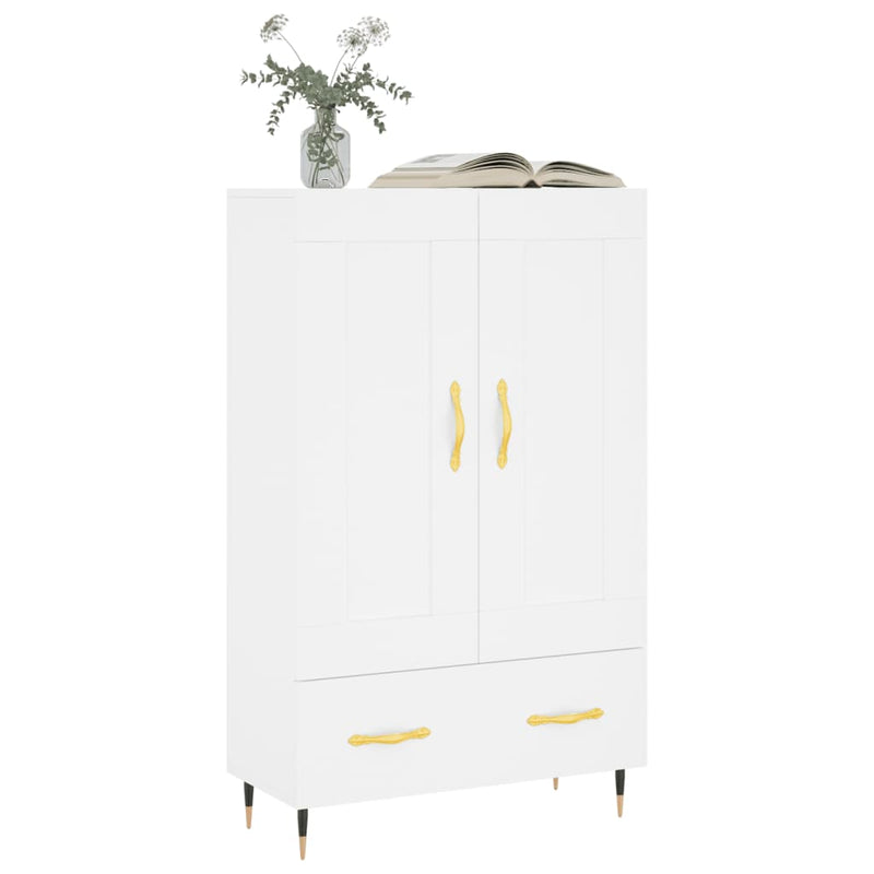 Dulap înalt, alb, 69,5x31x115 cm, lemn prelucrat