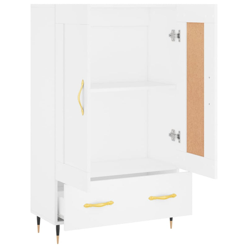 Dulap înalt, alb, 69,5x31x115 cm, lemn prelucrat
