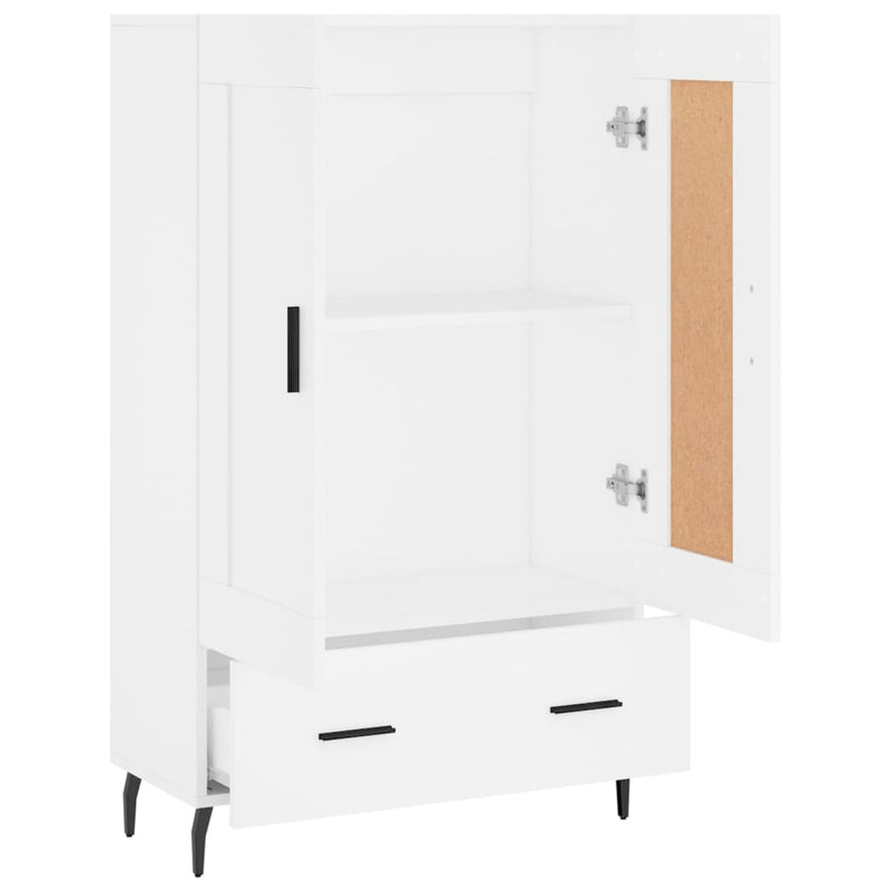 Dulap înalt, alb, 69,5x31x115 cm, lemn prelucrat