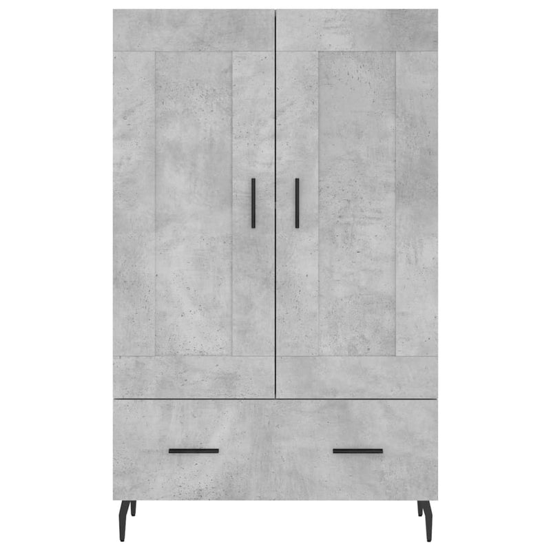 Dulap înalt, gri beton, 69,5x31x115 cm, lemn compozit