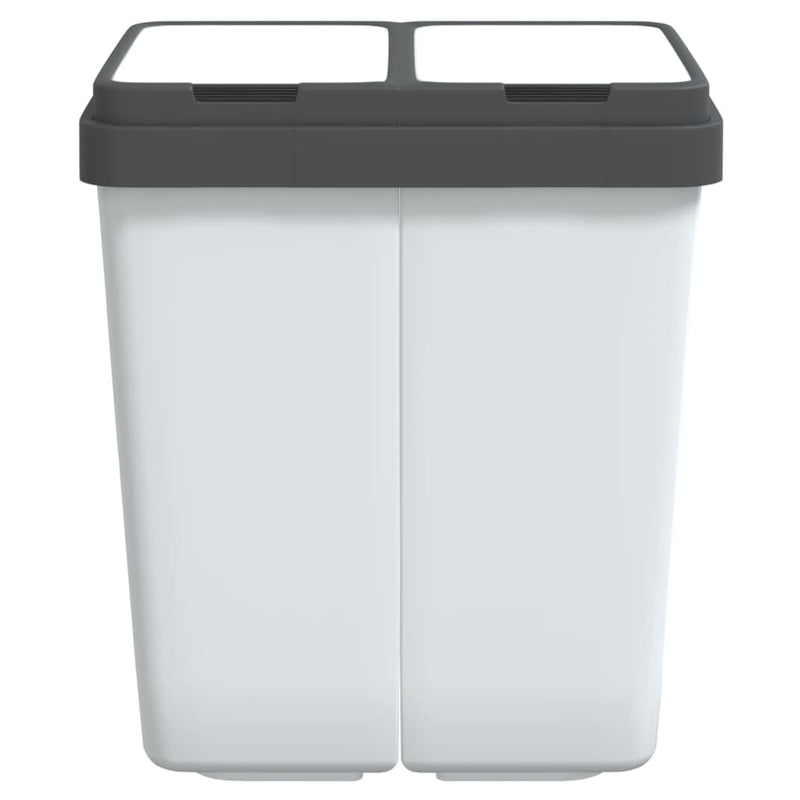 Coș de gunoi dublu, alb, 2x25 L