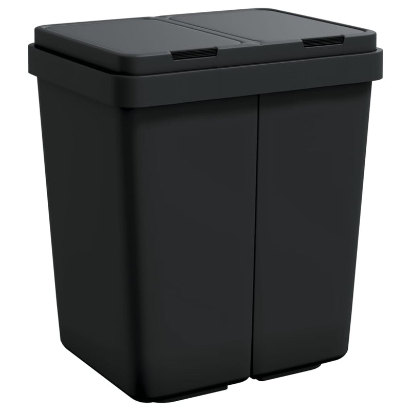 Coș de gunoi dublu, antracit, 2x25 L