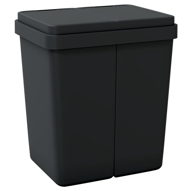 Coș de gunoi dublu, antracit, 2x25 L