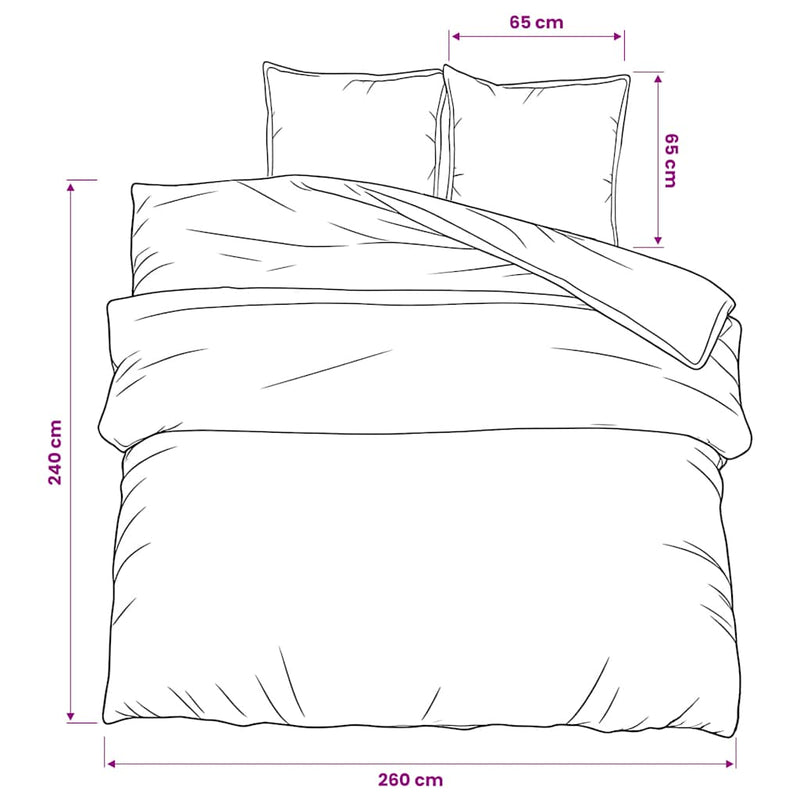 Set cu husă de pilotă, gri deschis, 260x240 cm, bumbac