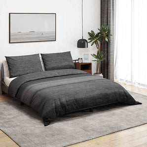 Set cu husă de pilotă, gri închis și negru, 135x200 cm, bumbac