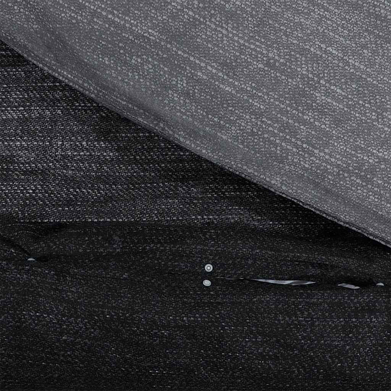 Set cu husă de pilotă, gri închis și negru, 200x220 cm, bumbac