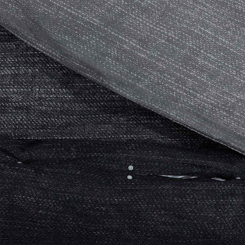 Set cu husă de pilotă, gri închis și negru, 140x200 cm, bumbac