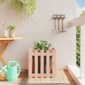 Jardinieră grădină design gard, 50x50x50 cm, lemn masiv douglas