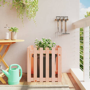 Jardinieră grădină design gard, 60x60x60 cm, lemn masiv douglas