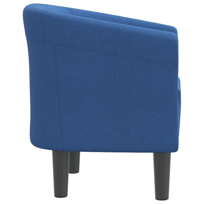 Fotoliu tip cuvă, albastru, material textil
