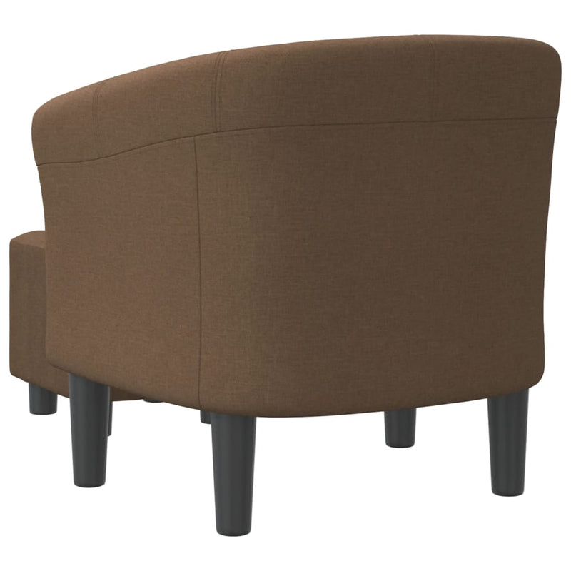 Fotoliu tip cuvă cu taburet, maro, material textil
