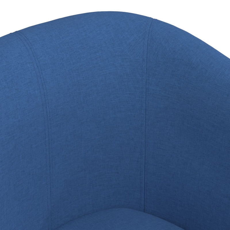 Fotoliu tip cuvă cu taburet, albastru, material textil