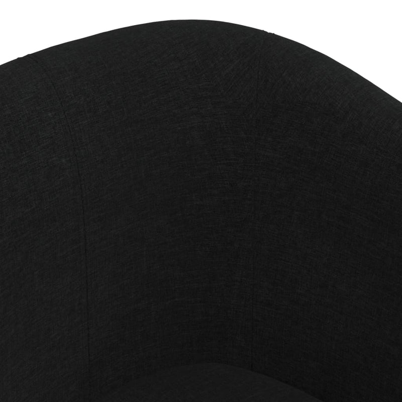 Fotoliu tip cuvă cu taburet, negru, material textil