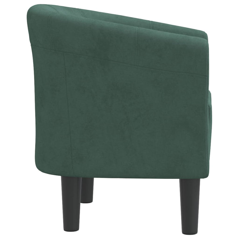 Fotoliu tip cuvă, verde închis, catifea