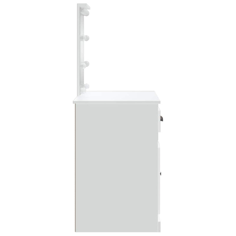 Masă de toaletă cu LED-uri, alb, 90x42x132,5 cm