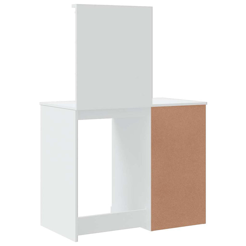 Masă de toaletă cu LED-uri, alb, 90x42x132,5 cm