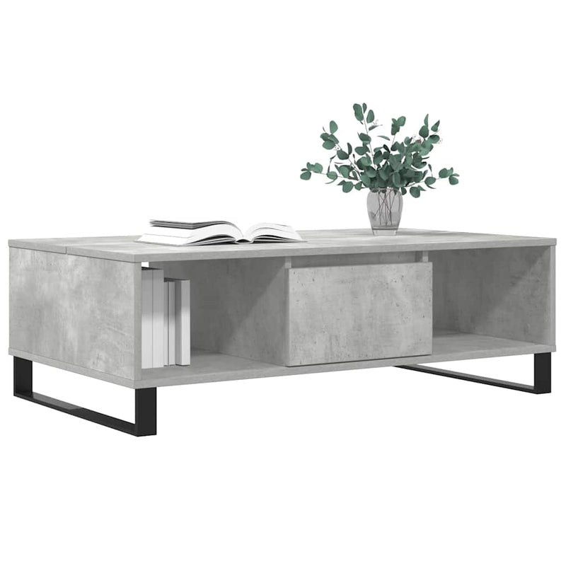 Masă de cafea, gri beton, 104x60x35 cm, lemn compozit