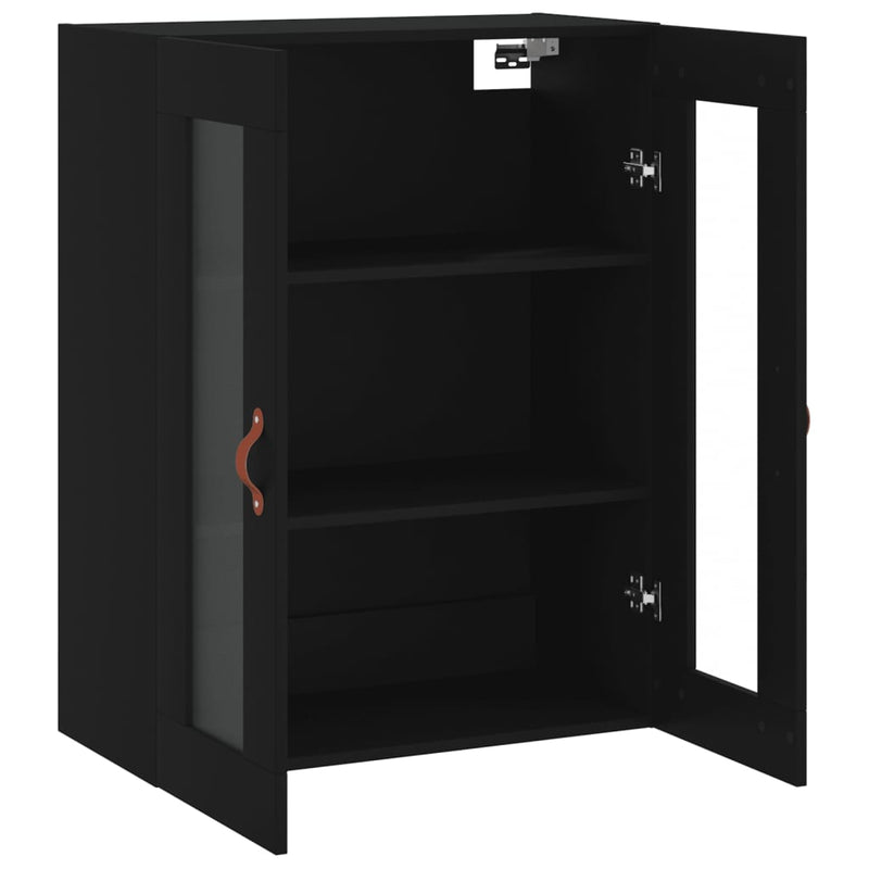 Dulap cu montaj pe perete, negru, 69,5x34x90 cm
