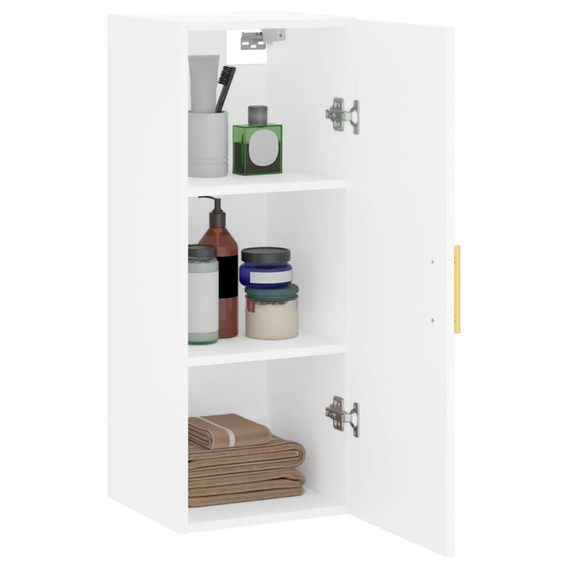 Dulap montat pe perete, alb, 34,5x34x90 cm