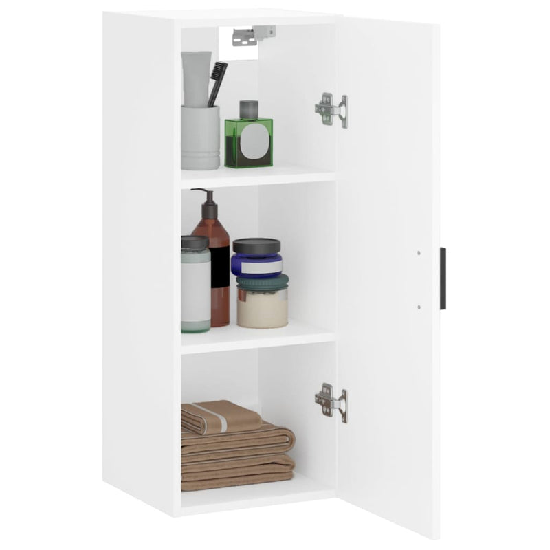 Dulap montat pe perete, alb, 34,5x34x90 cm