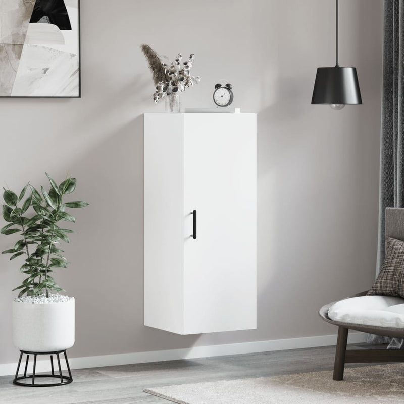 Dulap montat pe perete, alb, 34,5x34x90 cm