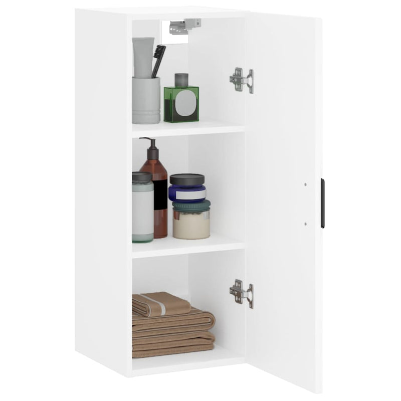 Dulap montat pe perete, alb, 34,5x34x90 cm