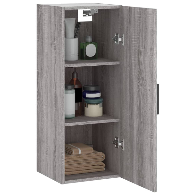Dulap montat pe perete, gri sonoma, 34,5x34x90 cm