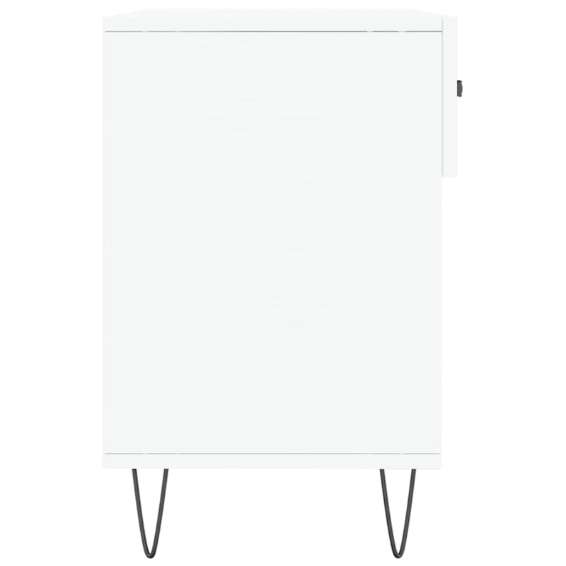 Bancă de pantofi, alb, 102x35x55 cm, lemn prelucrat