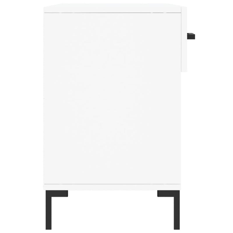 Bancă de pantofi, alb, 102x35x55 cm, lemn prelucrat