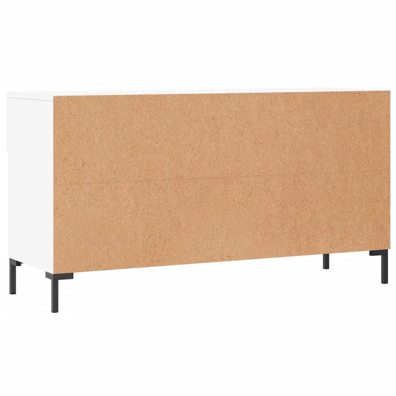 Bancă de pantofi, alb, 102x35x55 cm, lemn prelucrat