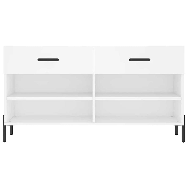Bancă de pantofi, alb, 102x35x55 cm, lemn prelucrat