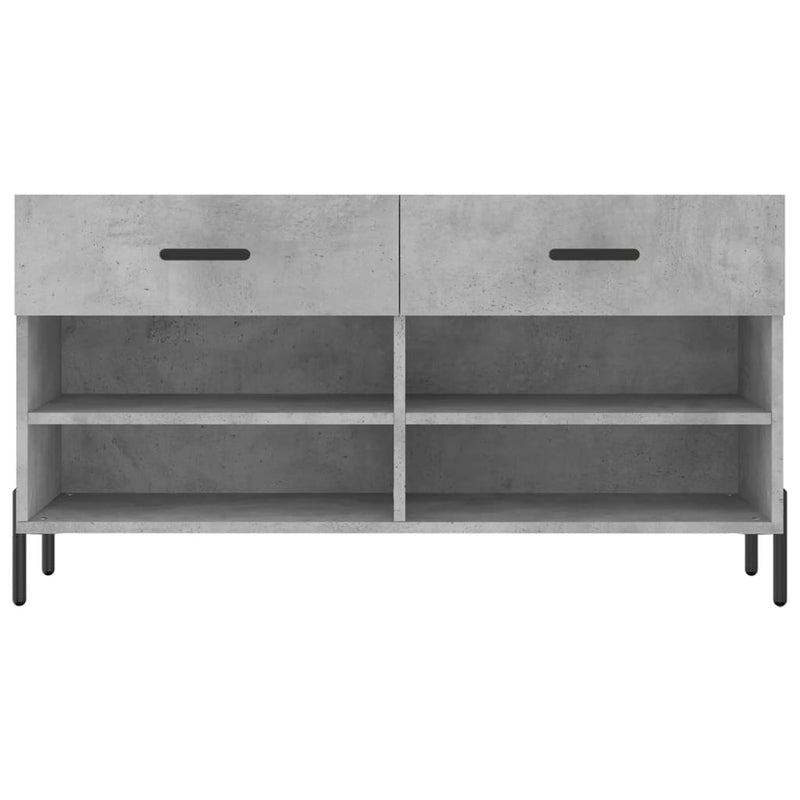Bancheta pantofar, gri beton, 102x35x55 cm, lemn prelucrat