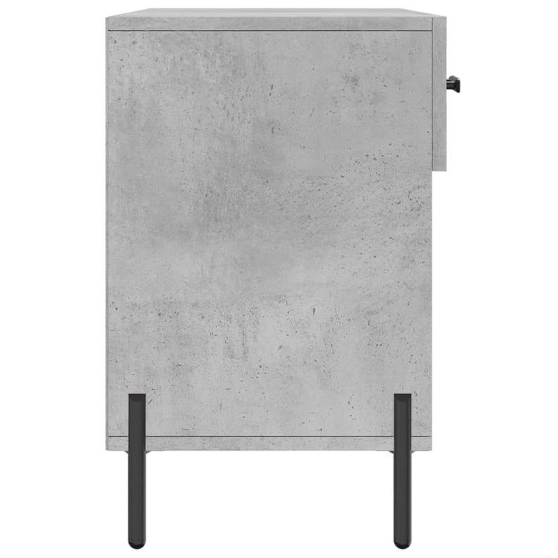 Bancheta pantofar, gri beton, 102x35x55 cm, lemn prelucrat