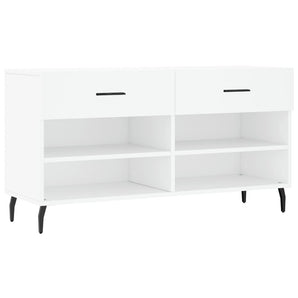 Bancă de pantofi, alb, 102x35x55 cm, lemn prelucrat