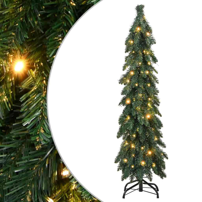 Brad de Crăciun artificial pre-iluminat cu 60 LED-uri, 120 cm