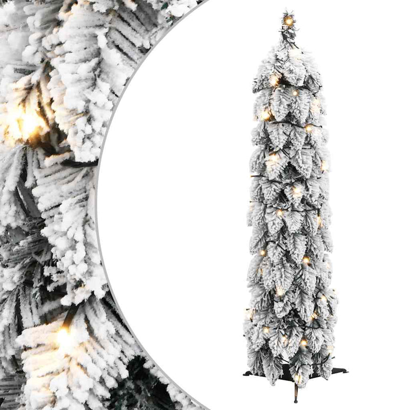 Brad de Crăciun artificial pre-iluminat 30 LED-uri/zăpadă 60 cm