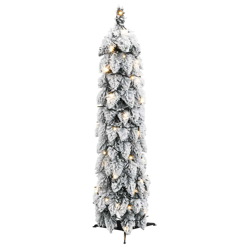 Brad de Crăciun artificial pre-iluminat 30 LED-uri/zăpadă 60 cm